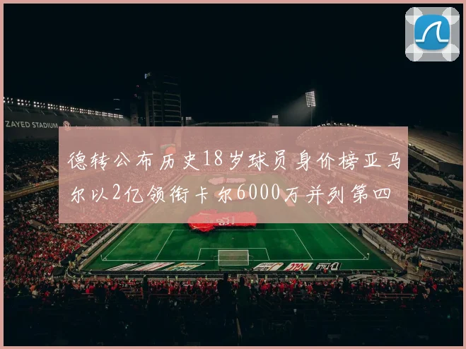 德转公布历史18岁球员身价榜亚马尔以2亿领衔卡尔6000万并列第四